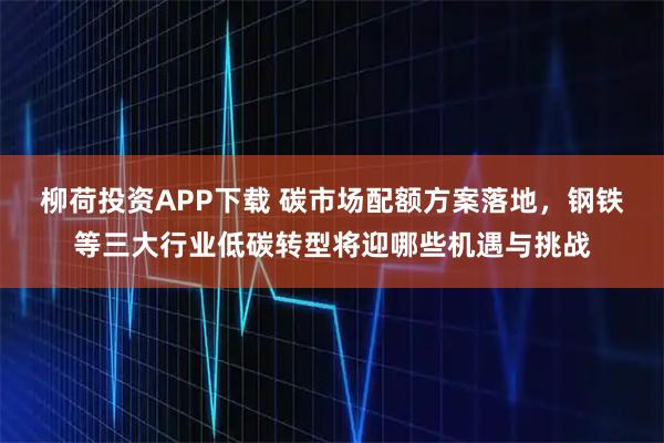 柳荷投资APP下载 碳市场配额方案落地,钢铁等三大行业低碳转型将迎哪些机遇与挑战